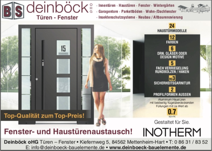 Haustüren Aktion Inotherm - Deinböck OHG Türen + Fenster